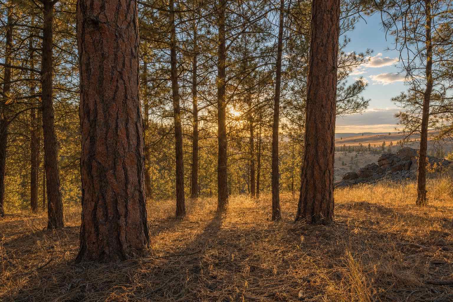Mature ponderosa stand on a rural property near Deer Park